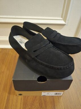 UGG Burkman Men's Black Suede Penny Loafers Sz 12